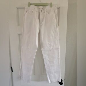 Joe’s white straight leg jeans